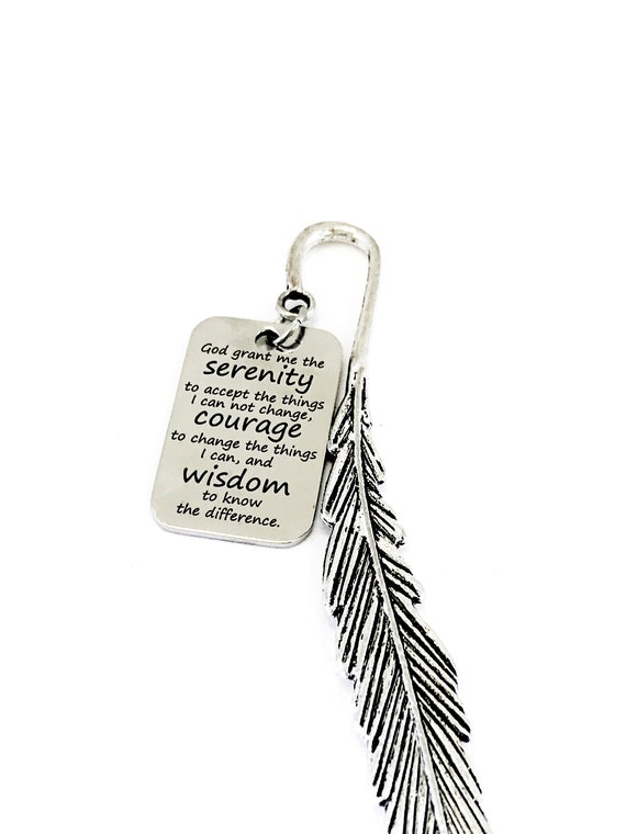 Bible Bookmark, Serenity Prayer Bookmark, Serenity Courage Wisdom, Bible Gift, Christian Bookmark, Bible Scripture Charm, Planner Charm