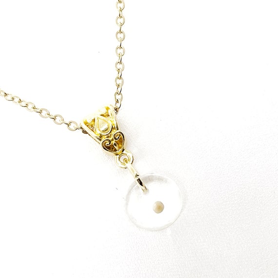 Mustard Seed Necklace, Mustard Seed Charm Necklace, Round Mustard Seed Pendant, Mustard Seed Faith, Mustard Seed Necklace Gift For Her