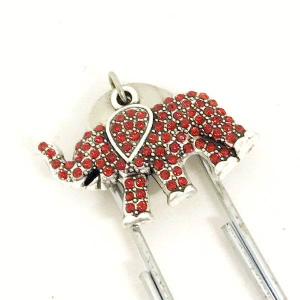 Red Elephant Bookmark, Planner Bookmark, Red Elephant Charm, Red Elephant Gift, Good Luck Bookmark, Good Luck Charm, Planner Accessories