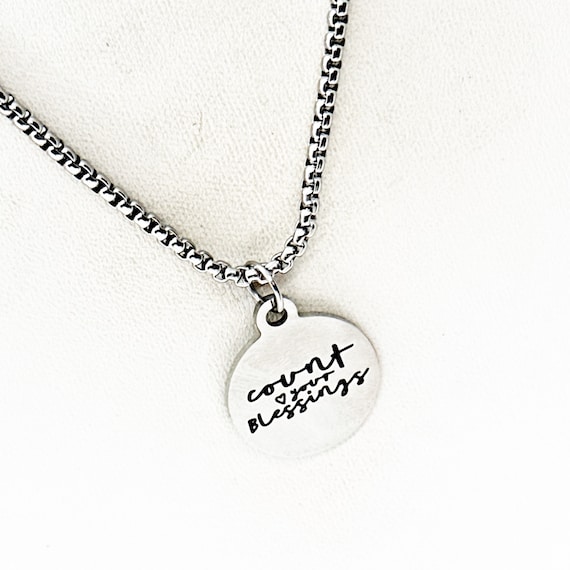 Count Your Blessings Charm Necklace, Graduation Gift, Son Gift, Daughter Gift, Going To College, Gift For Her, Gift For Him
