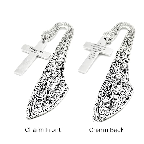 Success Scripture Cross Bookmark Stainless Steel Bible Verse Faith Bookmark Christian Gift Inspirational Religious Bookmark