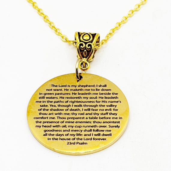 23rd Psalm Goldtone Necklace
