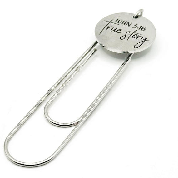 John 3 16 True Story Bookmark Christian Scripture Paperclip Bookmark Faith Gift Stainless Steel Religious Bookmark