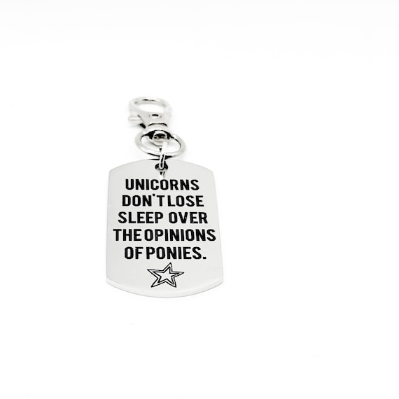 Unicorn Motivational Quote Clip On Charm