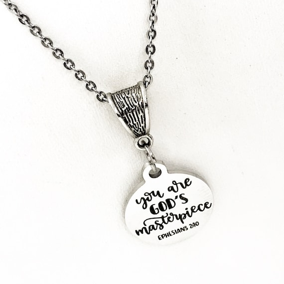 Faith Gift, You Are God’s Masterpiece Necklace, Ephesians 2 10 Faith Jewelry, Christian Gift, Christian Jewelry, Baptism Gift