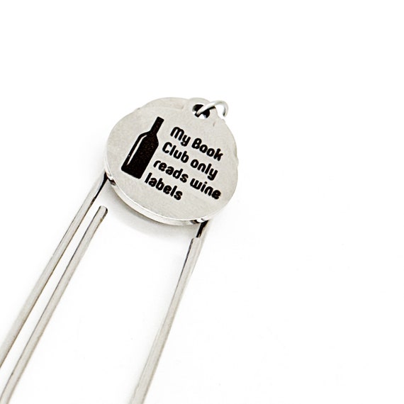 My Book Club Only Reads Wine Labels Charm Bookmark, Book Club Gifts, Reader Gift, Friend Gifts, Planner Bookmark, Books And Wine
