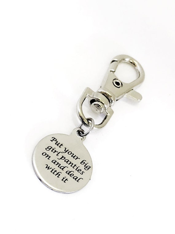 Softball Player Gift, Put Your Big Girl Panties On And Deal With It, Daughter Gift For Her, Bag Tag, Purse Charm, Keychain Clip On Charm