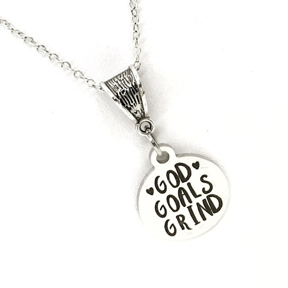 God Goals Grind Necklace, Religious Jewelry, Motivation Jewelry, Religious Gift, Religious Necklace, Christian Jewelry Gift, Sympathy Gift