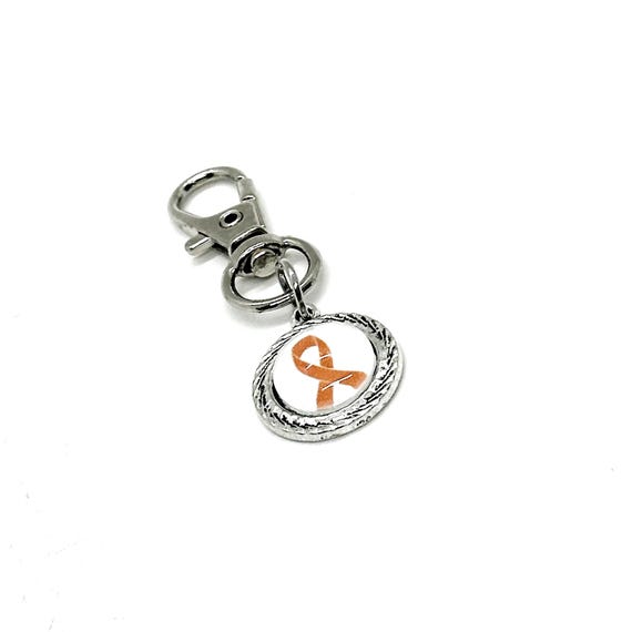 Orange Ribbon Clip On Charm, Awareness Gifts, Melanoma Awareness, Leukemia, Cultural Diversity, Kidney Cancer, Suicide Prevention
