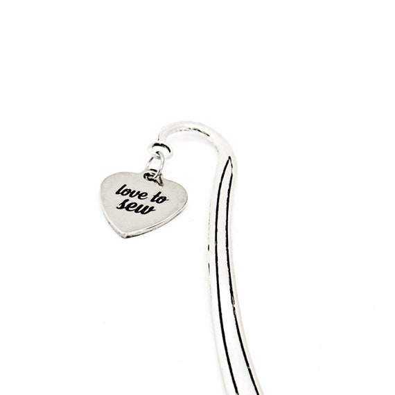Love To Sew Charm Bookmark, Seamstress Gift, Sewing Friend, Sewing Circle, Sewing Group, Mom Gift, Wife Gift, Grandma Gift, Friend Gift