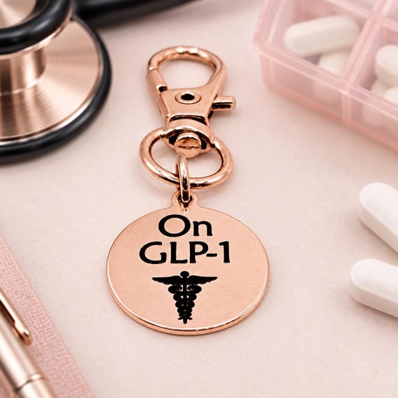 On GLP 1 Notice Rose Goldtone Clip On Charm