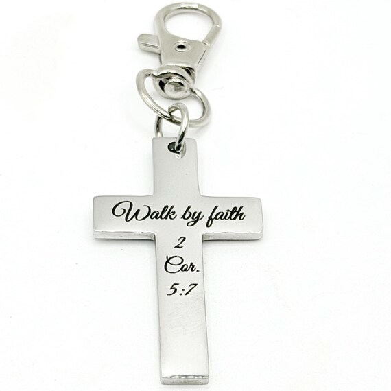 Walk By Faith Cross Clip On Charm