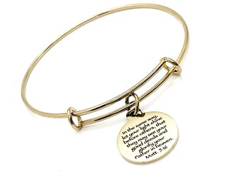 Faith Gift, Let Your Light Shine Charm Bracelet, Matthew 5 16, Christian Jewelry, Faith Jewelry, Scripture Quote