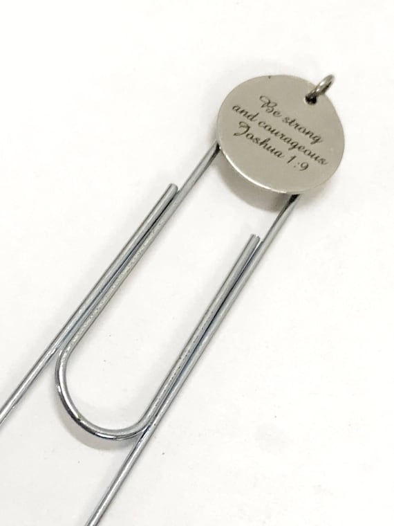 Bible Verse Bookmark, Be Strong And Courageous Bookmark, Planner Paper Clip Bookmark, Bible Bookmark, Scripture Verse Bookmark, Bible Verse