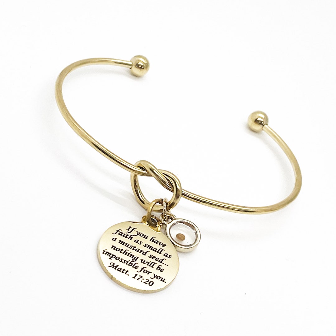 Mustard Seed Jewelry, Mustard Seed Knot Bracelet, Mustard Seed Gift