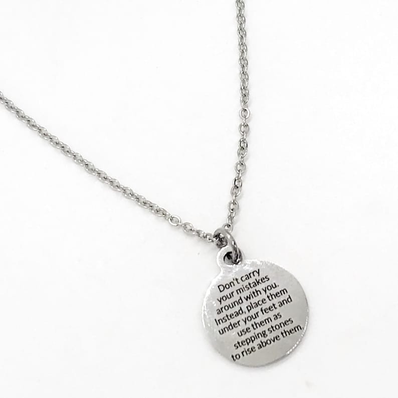 Motivating Quote Stepping Stones Don\u2019t Carry Your Mistakes Encouragement Gift Charm Anklet Moving Forward Encouraging Gift Anklet
