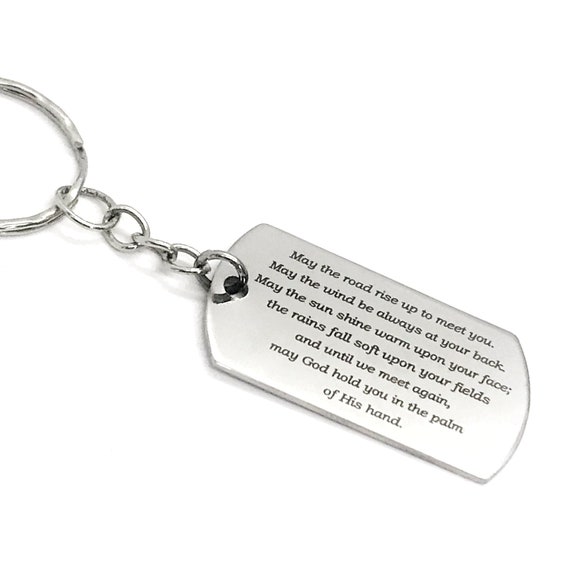 Irish Blessing Keychain, Irish Blessing Gift, Going Away Gift, Keychain Gift, May The Road Rise To Meet You, Graduation Gift, Moving Away