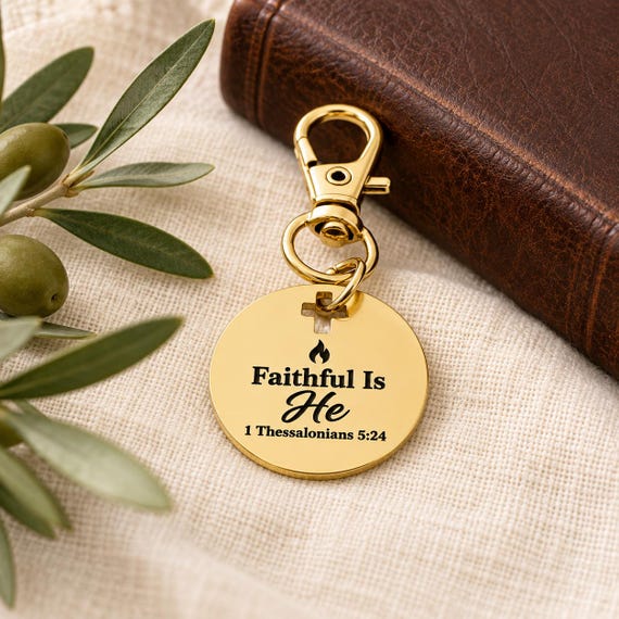 Faithful Is He Goldtone Clip On Charm