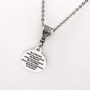 Motivational Jewelry, Be Strong, Be Brave, Be Humble Necklace, Motivational Gift, Encouraging Quote, Motivational Quote