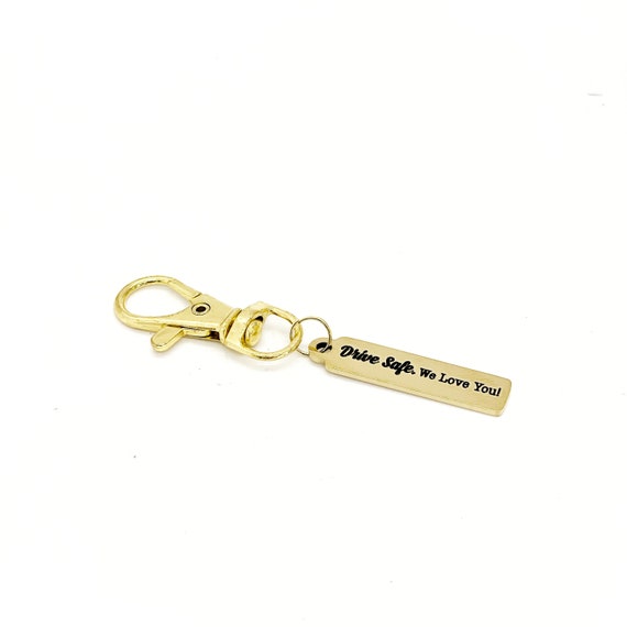Drive Safe We Love You Clip On Charm, Keychain Charm, Son Gift, Daughter Gift, New Car Gift, Graduation Gift, Moving Gift, Clip on Keychain