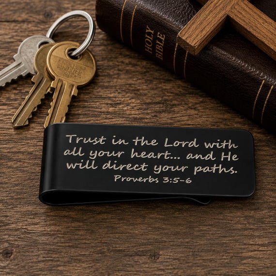 Trust In The Lord Black Money Clip