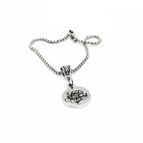 The Lord Is My Shepherd Charm Bracelet, 23rd Psalm, Faith Jewelry, God Is My Shepherd, Gift For Her, Let God Guide You, Daughter, Wife Gift