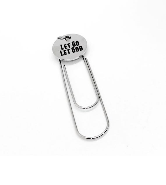 Let Go Let God Bookmark Paperclip Charm Faith Gift Christian Bookmark Inspirational Scripture Stainless Steel Religious Gift