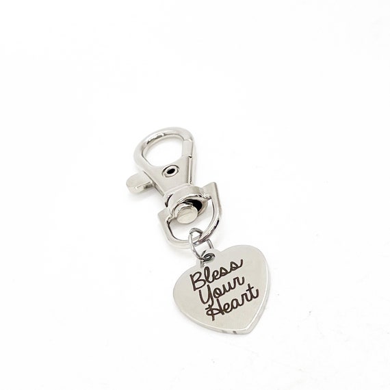 Encouragement Gift, Bless Your Heart Clip On Charm, Southern Sayings, Motivational Gift, Bag Charm, New Job Gift, Encouraging Her
