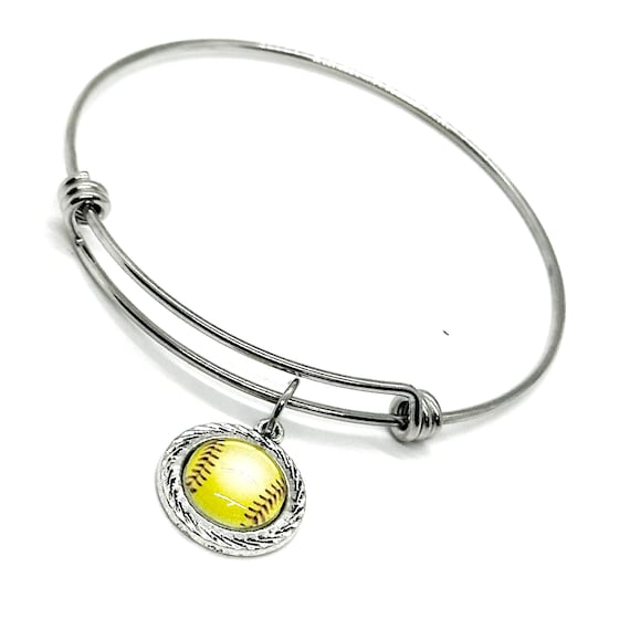 Softball Charm Bracelet, Softball Player Mom Gift, Softball Player, Softball Gift For Her, Wife Gift, Team Mom, Coach’s Wife, Jewelry Gifts