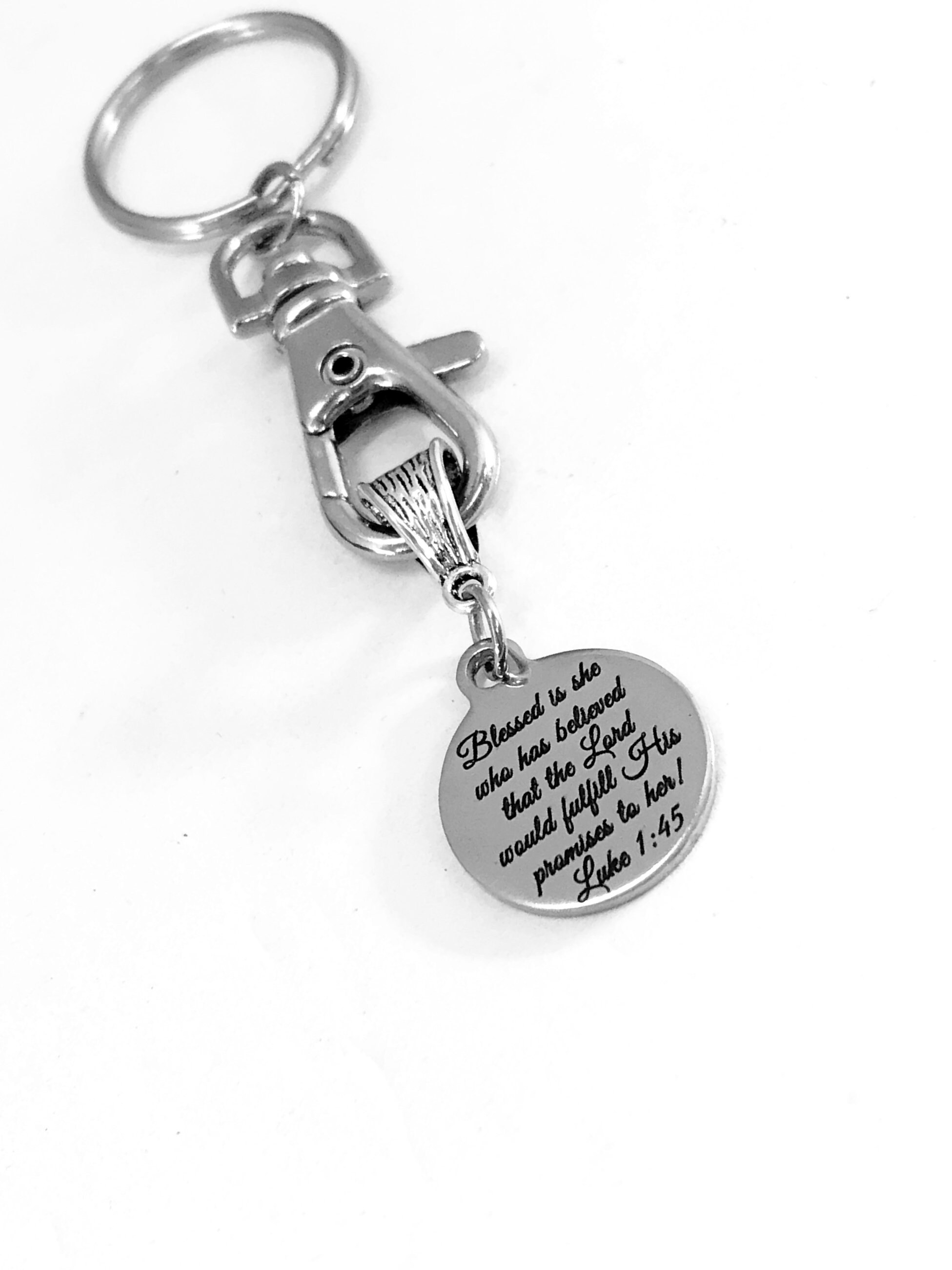 Christian Keychain, She Is Blessed Keychain, Bible Verse Keychain