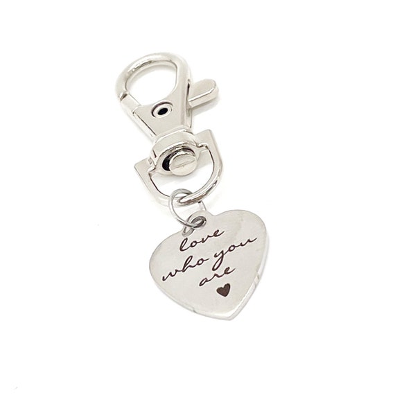 Love Who You Are Clip On Charm, Daughter Gift, Affirmation Gift, Gift For Her, Wife Gift, Son Gift, Gift For Him, Purse Charm, Planner Charm