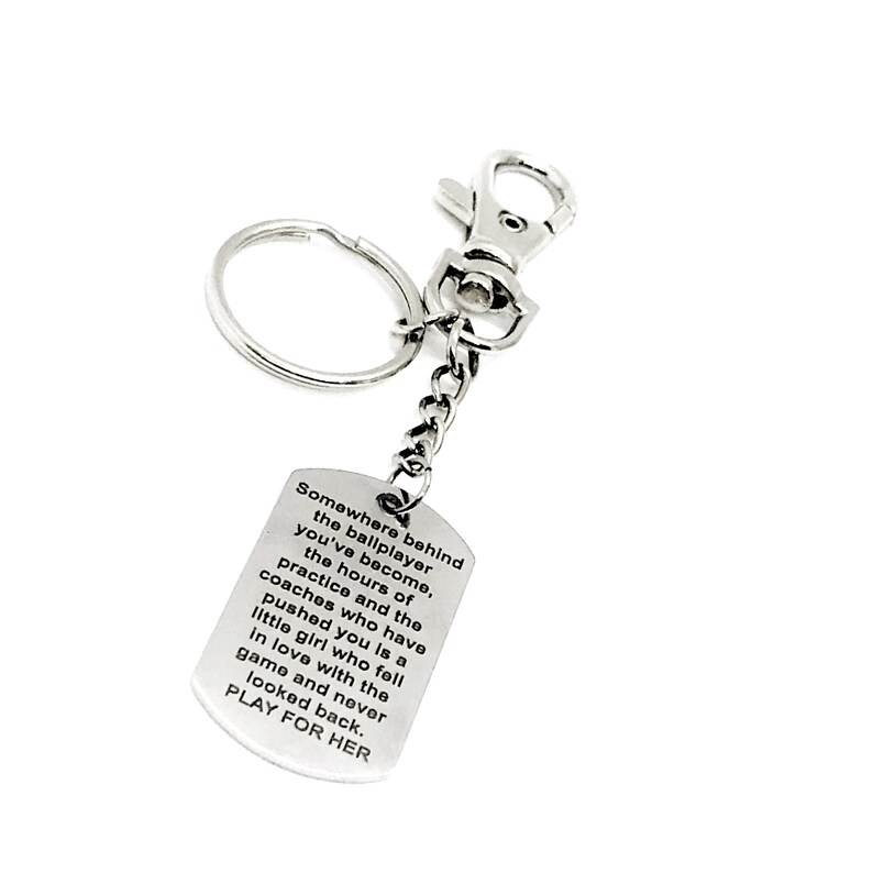Softball Keychain Gift Play for Her Keychain Daughter Gift | Etsy