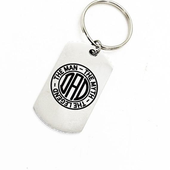 Dad The Man The Myth The Legend Charm Keychain, Fathers Day Gift, Daddy, Dad Birthday, Husband Gift, Pregnancy Announce, New Dad Birth Gift