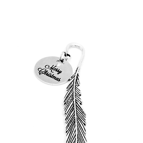Merry Christmas Feather Bookmark, Christmas Book Lover, Book Gift Basket Items, Stocking Stuffer, Gift For Her, Friend Gift, Daughter, Mom