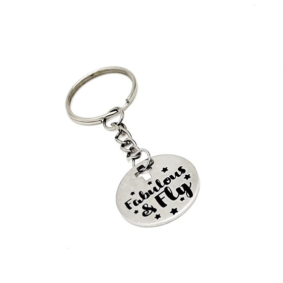 Fabulous And Fly Charm Keychain, Fun Friend Gift, Wife Gift, Daughter Gift, Gift For Her, Girls Trip Gift, Mom And Daughter Gifts