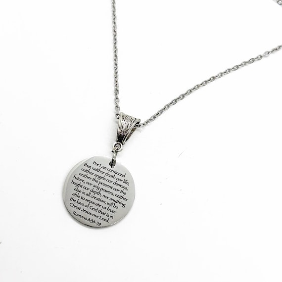 Nothing Separates Us From The Love Of God Charm Necklace, Romans 8 38 and 39, Bible Quote, Scripture Gift, Christian Faith, Believer Gift