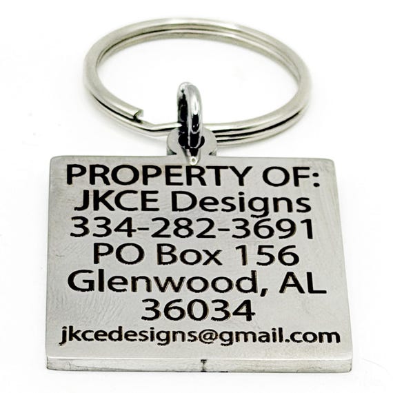 Personalized Stainless Steel Luggage or Bag Tag