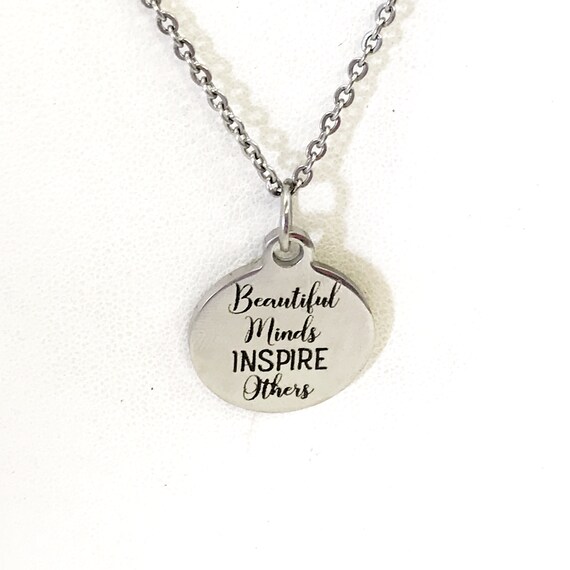Mentor Gift, Beautiful Minds Inspire Others Necklace, Teacher Gift, Teacher Necklace, Inspiring Necklace, Mentor Thanks, Mentor Necklace