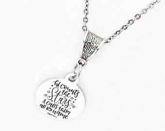 Scripture Gift, He Counts The Stars And Calls Them All By Name, Psalm 147 4 Necklace, Christian Gift, Scripture Jewelry, Bible Verse Jewelry