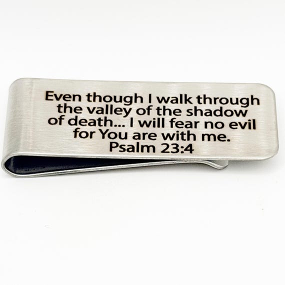Psalm 23 4 Stainless Money Clip