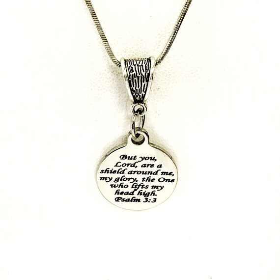 Shield necklace with bible best sale verse