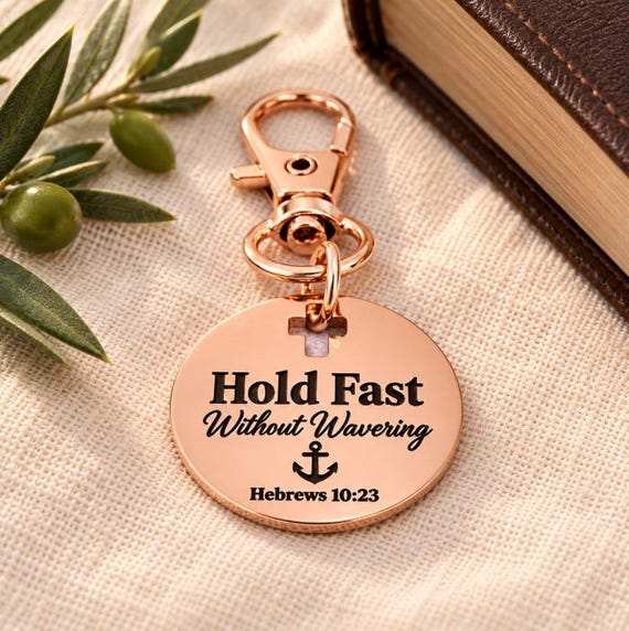 Hold Fast Without Wavering Rose Goldtone Charm
