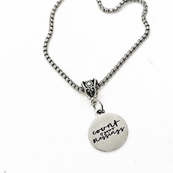 Count Your Blessings Charm Bracelet, Faith Gifts, European Bracelet, Faith Jewelry, Faith Quote, Gift For Her, Wife Gift, Daughter Gift
