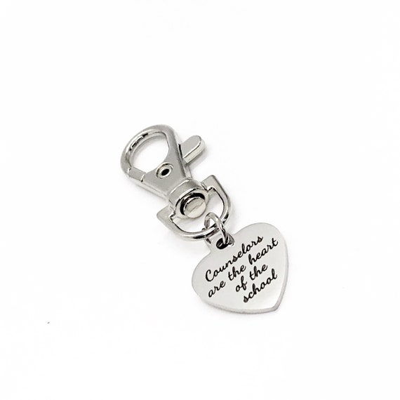 Counselor Gift, Counselors Are The Heart Of The School Clip On Charm, School Counselor, School Staff Gifts, Back To School Gifts