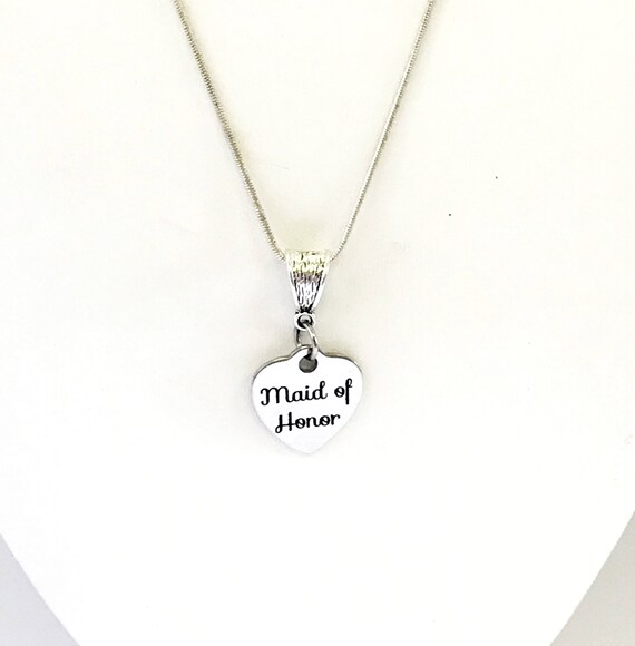 Maid Of Honor Silver Necklace, Maid Of Honor Jewelry Gift, Maid Of Honor Proposal, MOH Necklace, MOH Thank You Gift, MOH Proposal