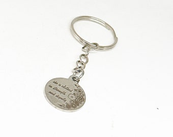 She Is Clothed In Strength And Dignity Charm Keychain, Proverbs 31 25, Woman Gift, Daughter, Wife, Granddaughter, Friend, Christian Woman