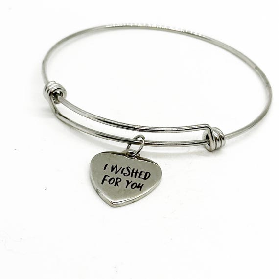 I Wished For You Charm Bracelet, Expanding Bangle, Stacking Bracelet, Daughter Gift, Friend Gift, Wife Gift, Girlfriend Gift, Gift For Her