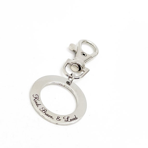 Motivating Gift, Kind Brave and Loved Keychain Charm, Daughter Gift, Granddaughter Gift, Gift For Her, Love Gift, Keychain Clip On Charm