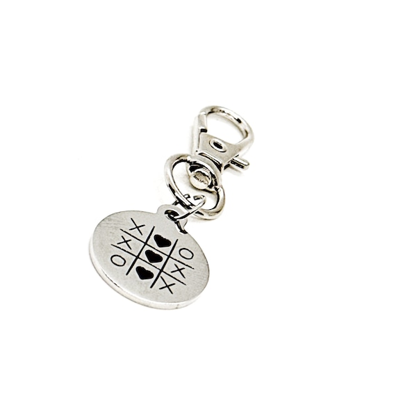 Tic Tac Toe Love Clip On Charm, Love Gift, Wedding Favors, Wedding Gifts, Wife Gift, Bag Charm, Purse Charm, Gift For Her, I Love You