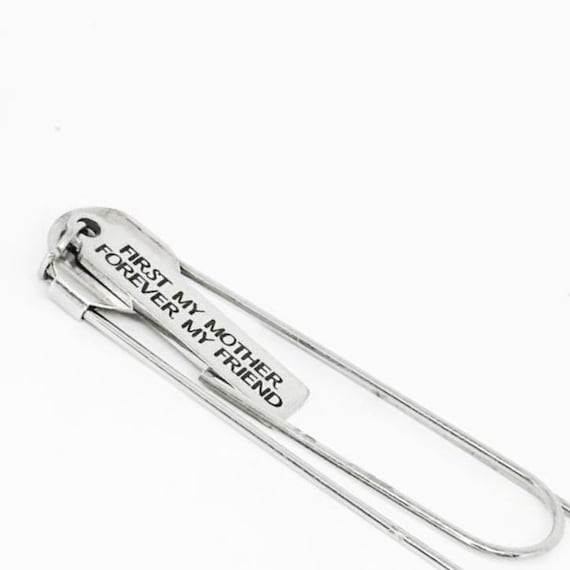 First My Mother Forever My Friend Bookmark Engraved Charm Mother Gift Paperclip Bookmark